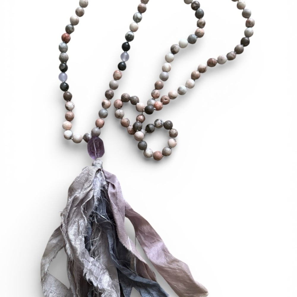 Elegant Beaded Necklace with Tassel
